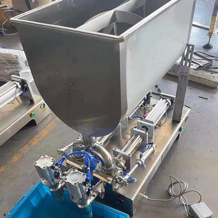 Semi-Automatic Filling Machine Hot Sauce Peanut Butter Soybean Tomato Paste Cream Filling Machine With U Type Mixer
