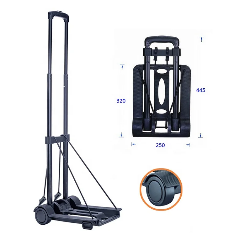 2022 mini telescopic portable lightweight folding shopping retractable luggage hand trolley cart truck promotion gift with logo
