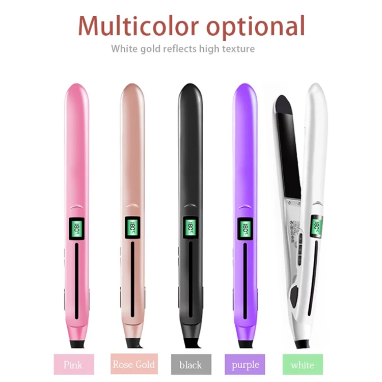 Custom Flat Irons 1inch Ceramics Titanium Plates 2 in 1 Straightening and Curling Hair Straightener