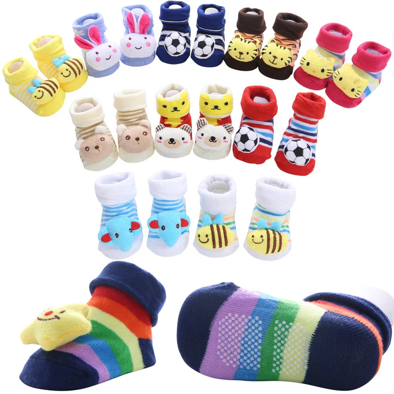 Wholesale Anti-Slip Anti-Bacterial Cotton Toddler Socks Cute Toy Custom Package Funny Fuzzy Baby Socks OEM Service Available