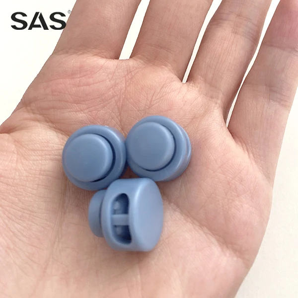 SAS Factory Direct Selling In Stock Plastic Spring Cord Lock Stopper Dark Blue Elastic Cord Stopper