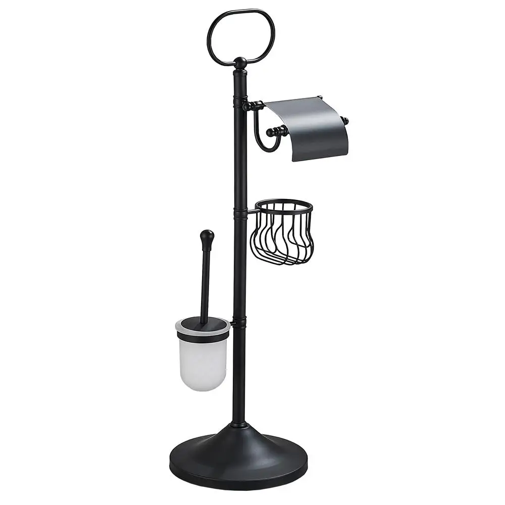 free standing toilet brush stainless steel toilet paper holder with handle