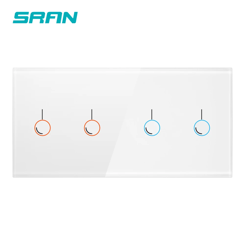 Sran, сенсорный экран из закаленного стекла, 172 мм, 4 клавиши, сенсорный переключатель