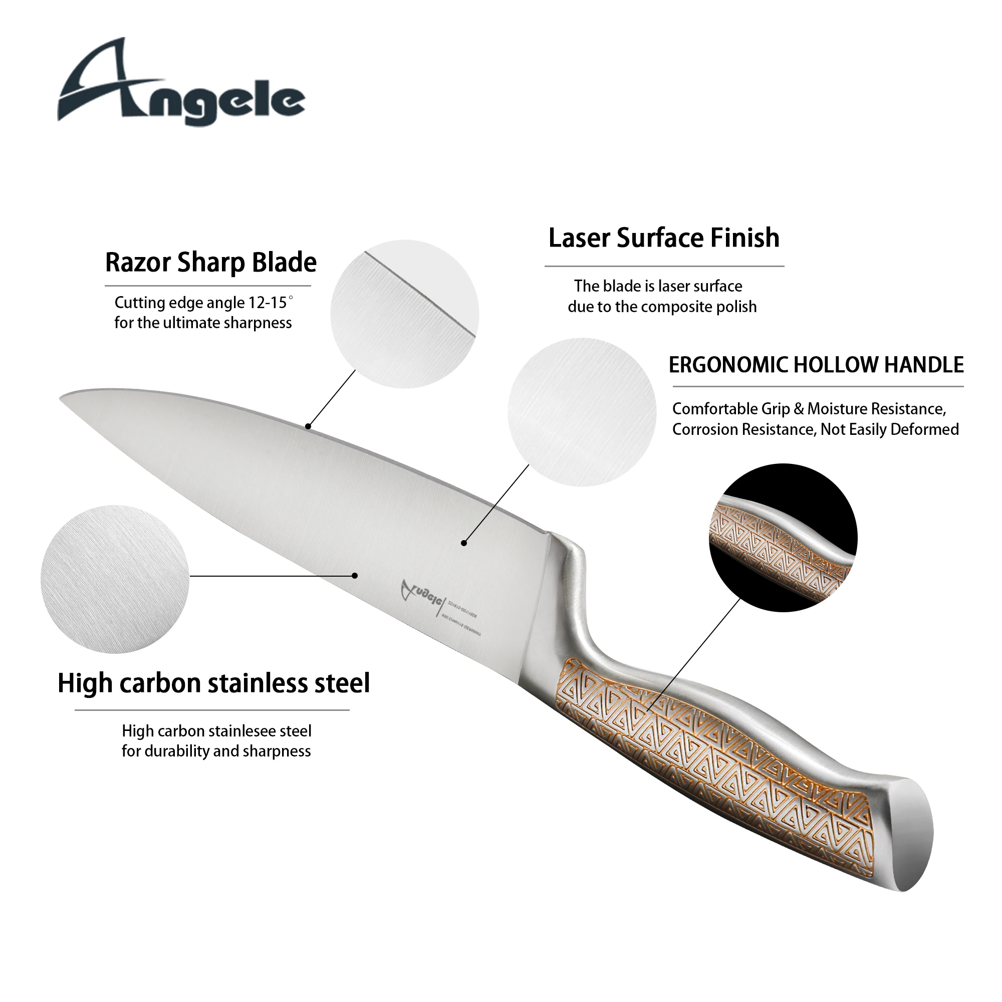 2023 NEW Kitchen Knives Set 3cr13 Blade Stalness Steel Patten Handle steak knife set