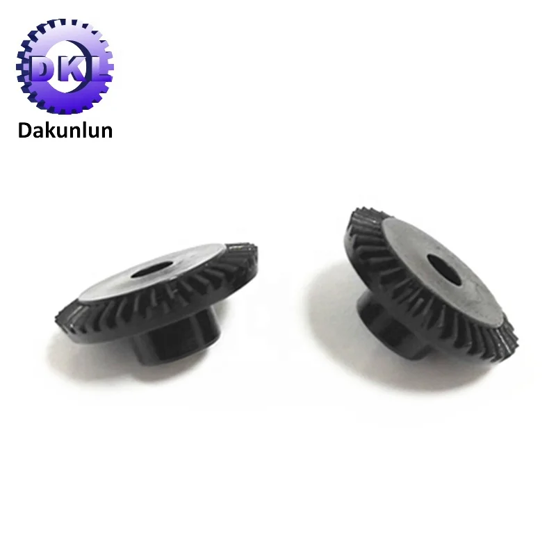 High Precision Black ABS Small Plastic Spiral Bevel Gear Pinion