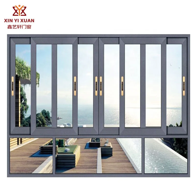 
manufacturer of aluminium windows house window design anti noise sliding balcony window aluminum frame tempered glass window 