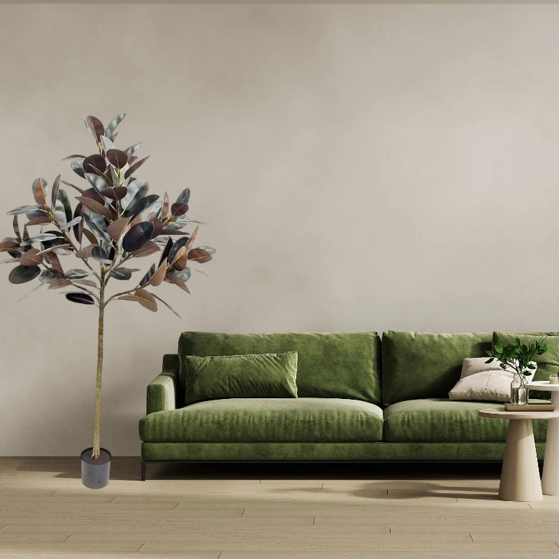 130cm 160cm 190cm Plastic Rubber Ficus plant tree decoration Artificial Oak Tree for home and garden decorations