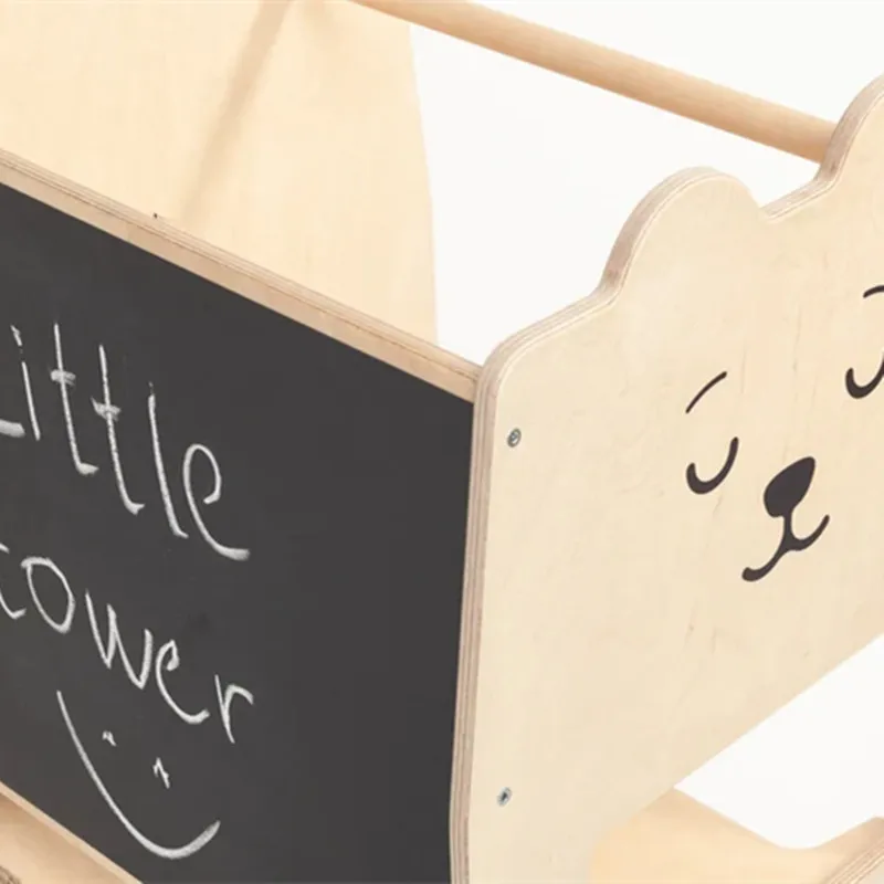 Winning Adjustable Folding Auxiliary Tower Montessori Learning Tower Kitchen Helper Step Stool Standing Tower With Blackboard