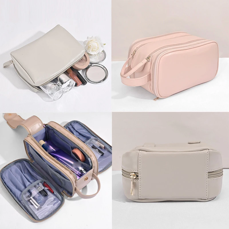 Ginzeal New Leather Portable Promotional Cosmetic Bag Korean Cosmetic Storage Fashion Travel Makeup Bag
