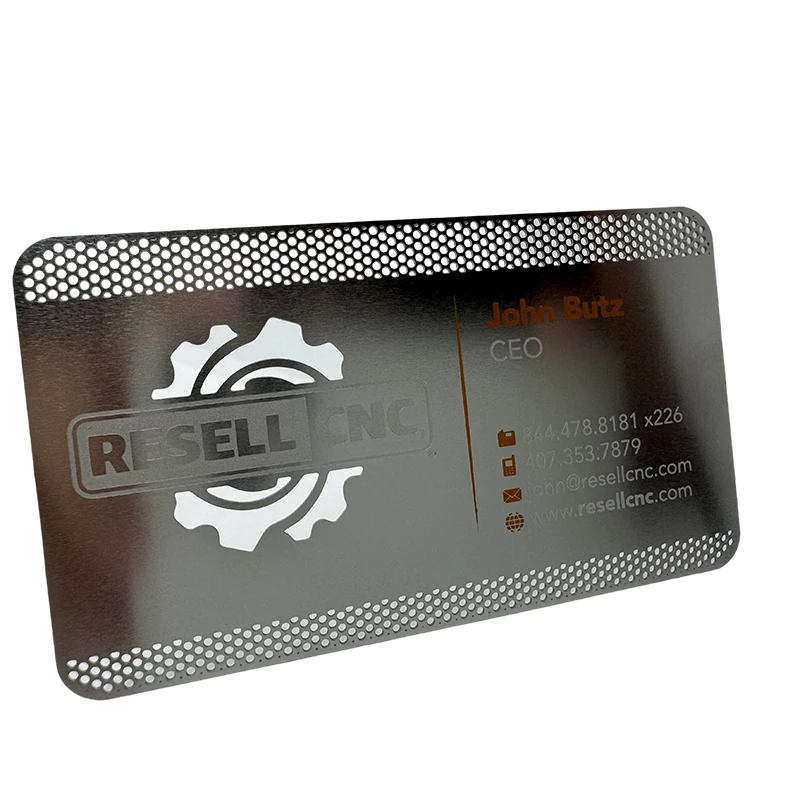 Wholesale custom cheap engraved 304 stainless steel laser cut metal business cards Black silver mirror metal business cards