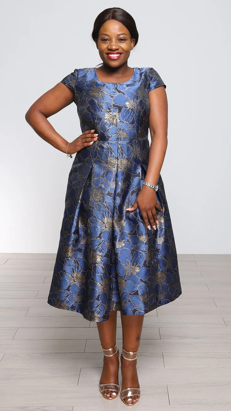 Turkey women office dresses OEM African Elegant Dresses For Women African Clothes Pleated Maxi Dress Dashiki Ladies