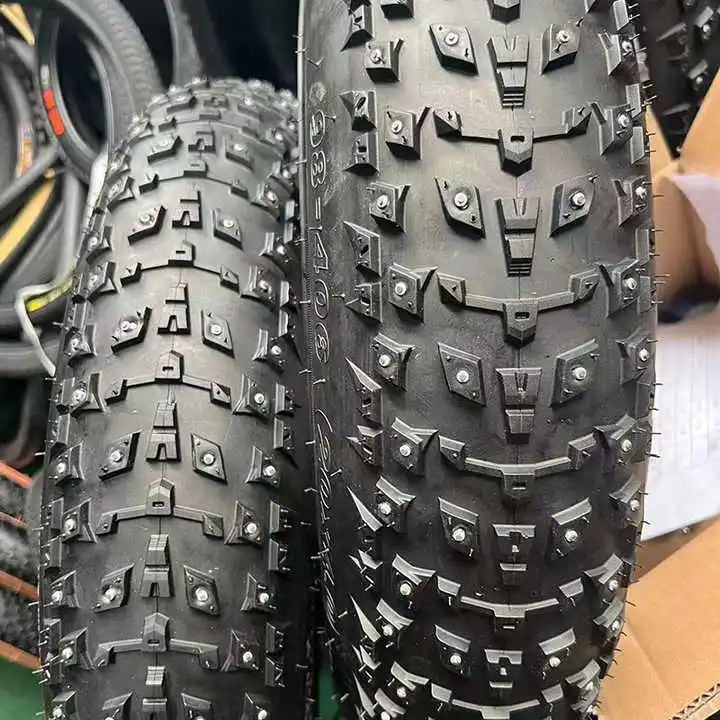 20x4.0 Tyre 198 pcs Spikes Snow Fat Tire Bike Big Snow Electric Bike Rubber Winter Studded Tires