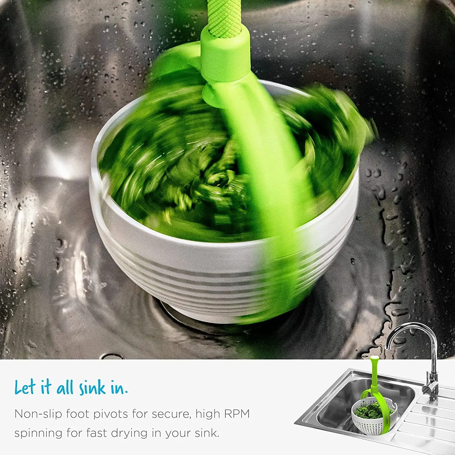 360 Degree Spina Manual Lettuce Spinner Colander Draining Strainers Vegetable Rotating Drain Dryer Basket Salad Spinner