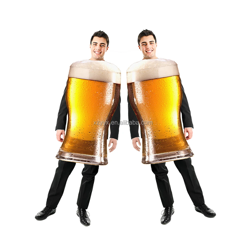 Goedheid Fashion Design Adult Funny 3d Print Beer Glass Costumes Halloween Men Women Family Carnival Funny Costume