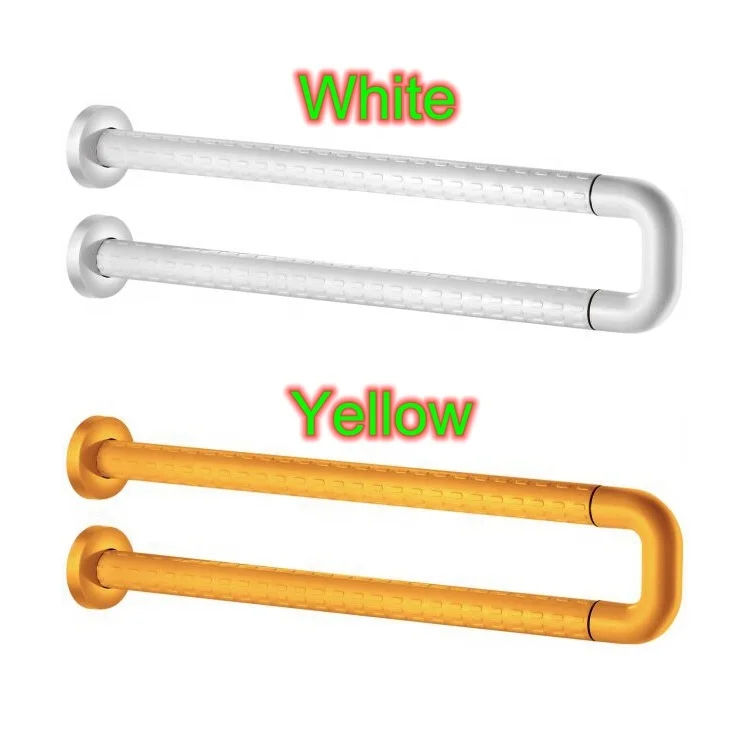 Anti-slip White ABS Coating Stainless Steel Wall Mounted Shower Safety Rail Bathroom Toilet Grab Bar for Hospital  School