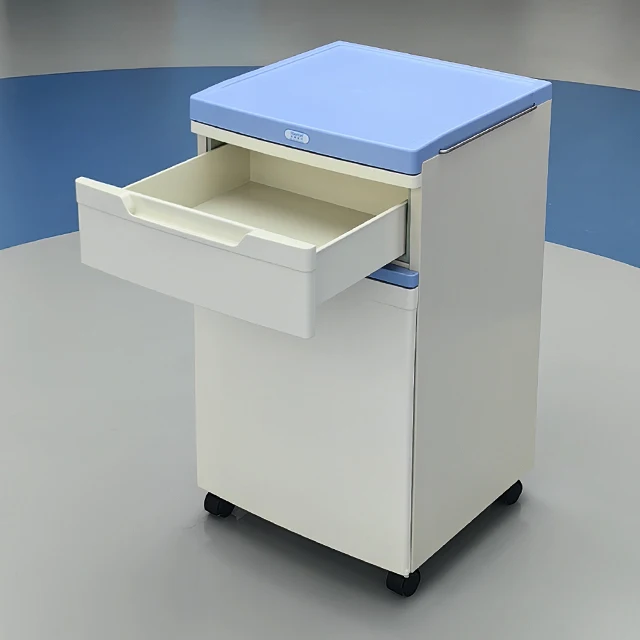 HaoHan 2025 новая CTG-066-A простая Больничная тумбочка синяя медицинская тележка с колесами