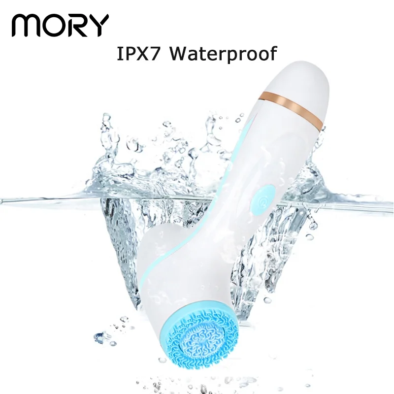 Mory deep pore facial cleansing brush electronic face brush wash scrub cleanser silicone cleasing face exfoliating brush
