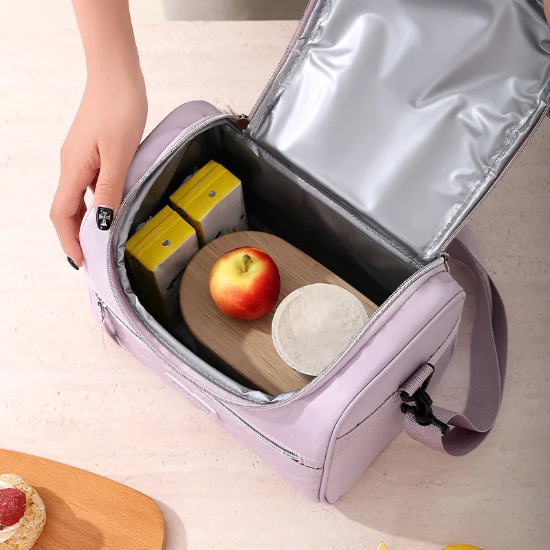 MKW4041 Custom Thermal Insulation Polyester School Lunch Box Sublimation Pattern Cooler Bag Zipper Food Packaging