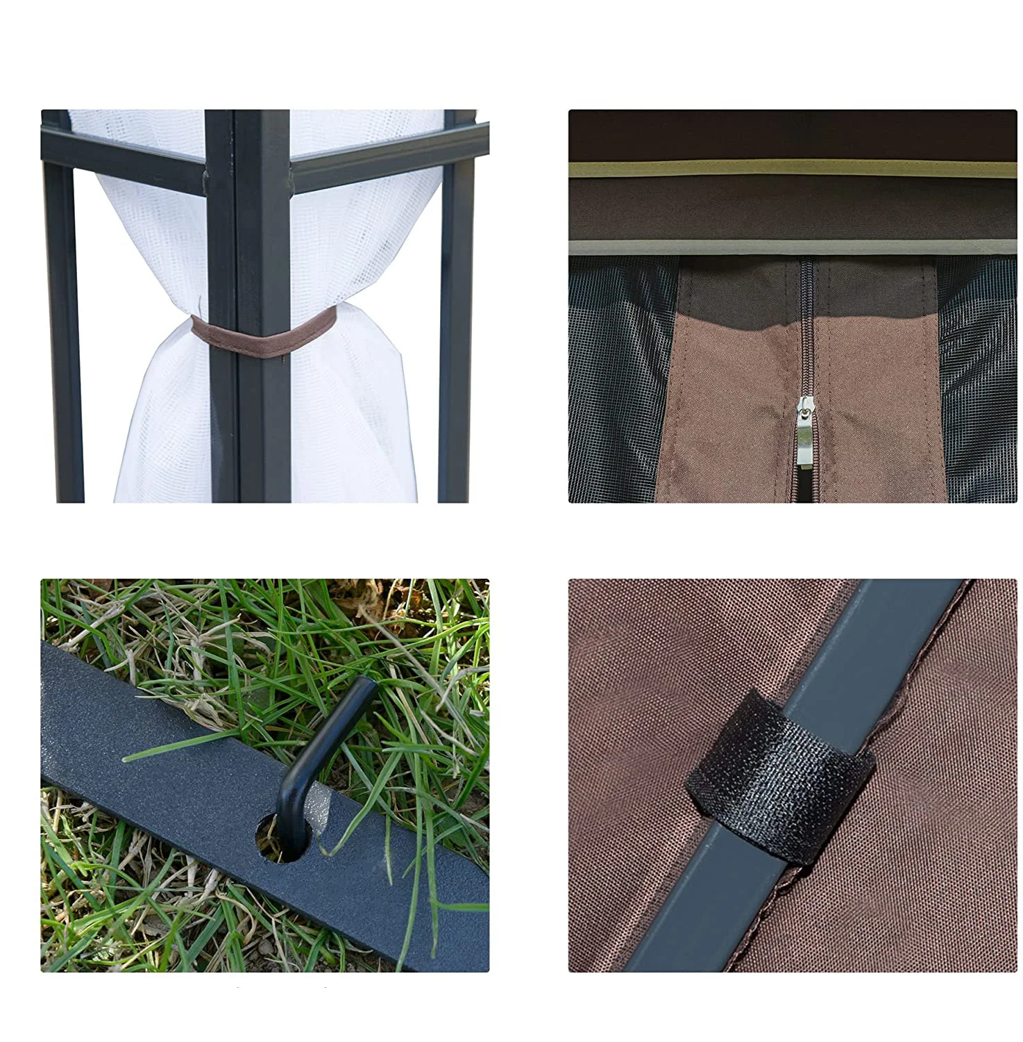 3 x 3 m Outdoor Gazebo Garden Gazebo Party Tent Marquee Double Roof  Replacement Canopy Top Cover With Sides