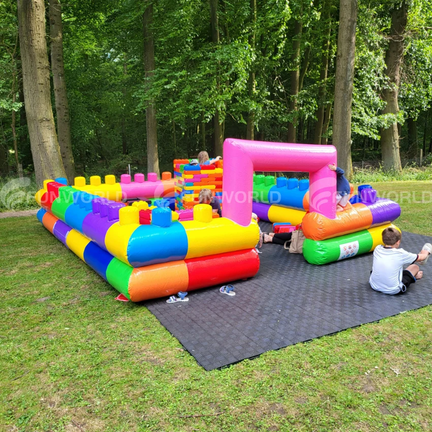 New Listing Games Outdoor Inflatable Building Blocks Frame Waterproof Maze Themed Colorful For Kids Outdoor Entertainment