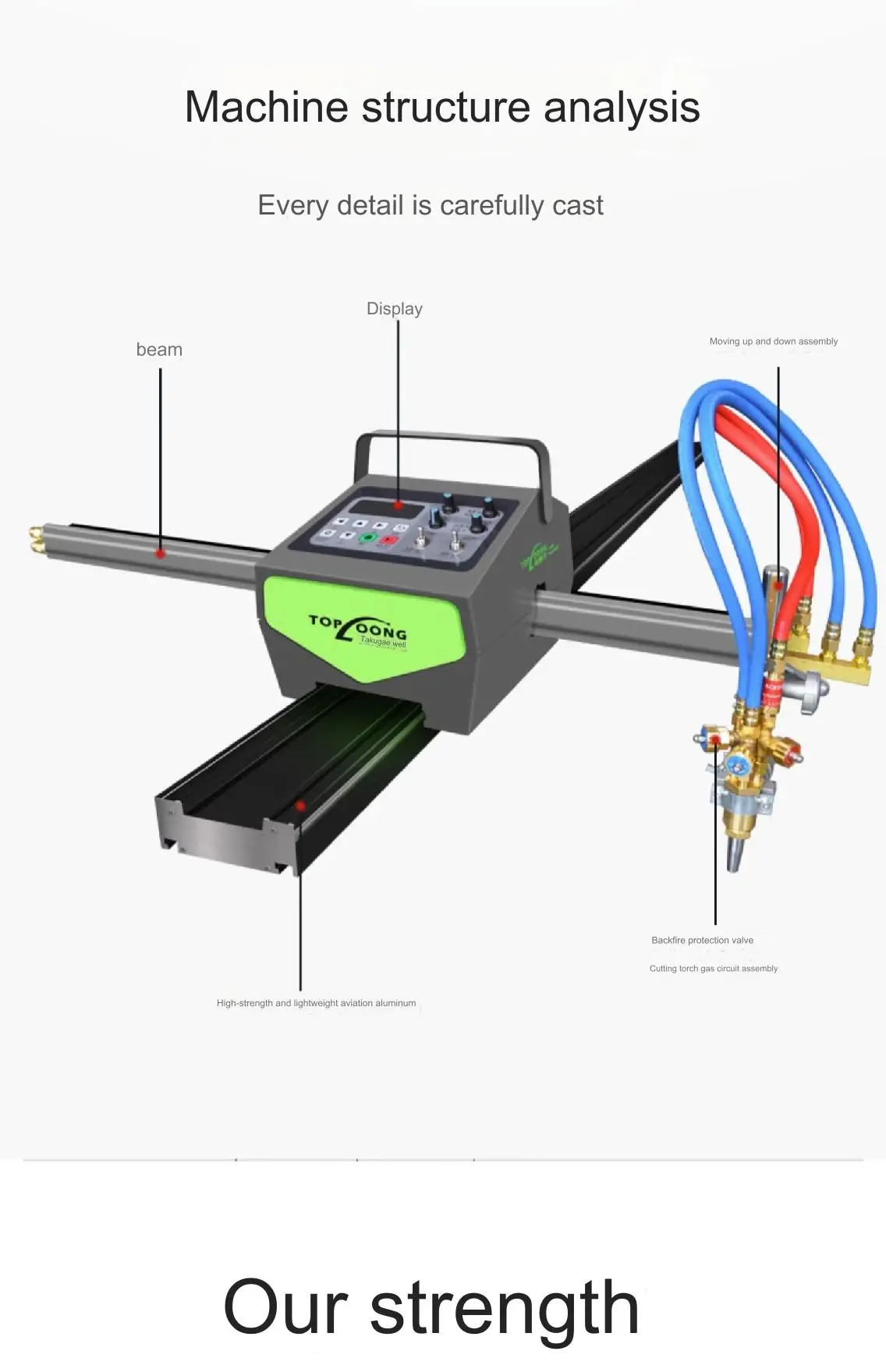 Welding carriage rail cutter 3 in 1 tractor  walk cart TIG MIG MAG 43 shapes built in oxygen propane  Huawei
