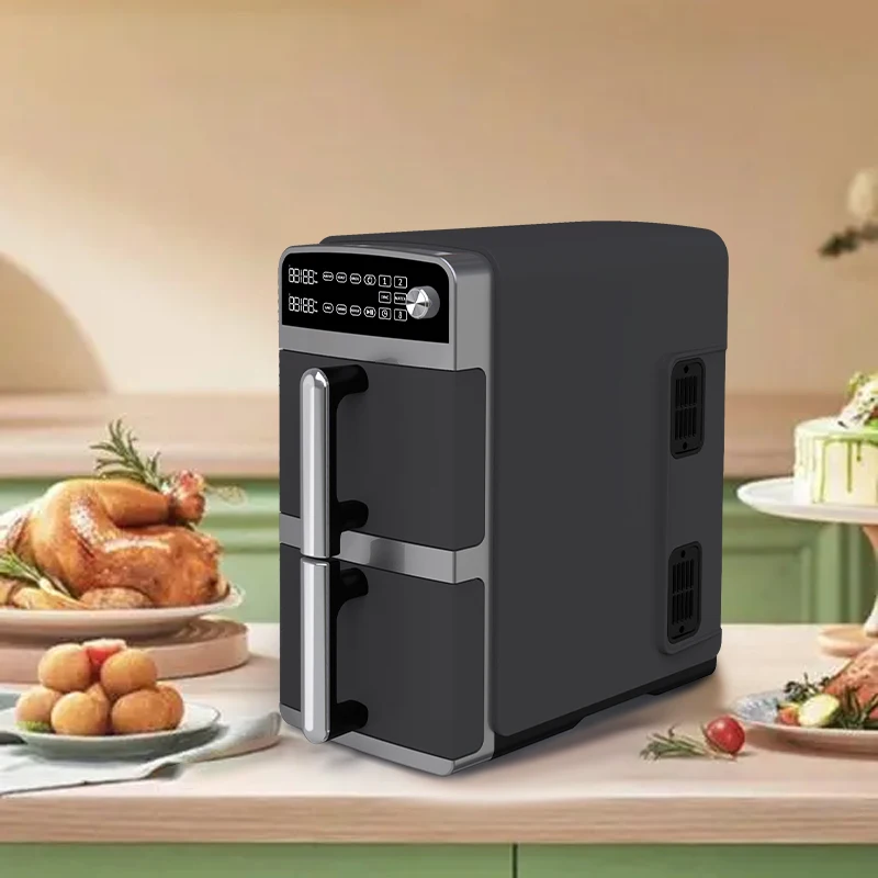 longbank new quality portable 3 in 1 home 10l steam double stack air fryer oven cheep price digital electric with dual basket