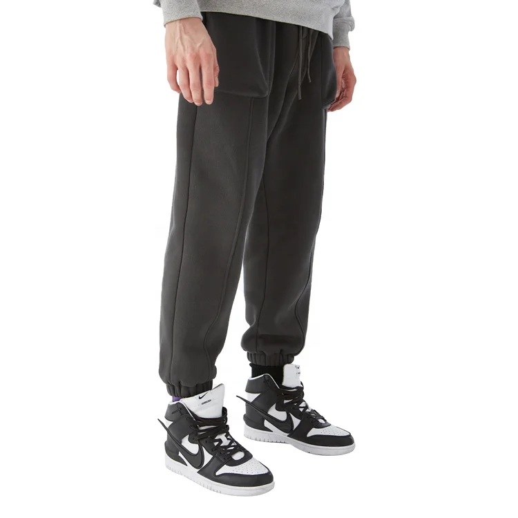 Plus size men cotton fleece sport gym activewear casual solid blank sweatpants jogger pants for men