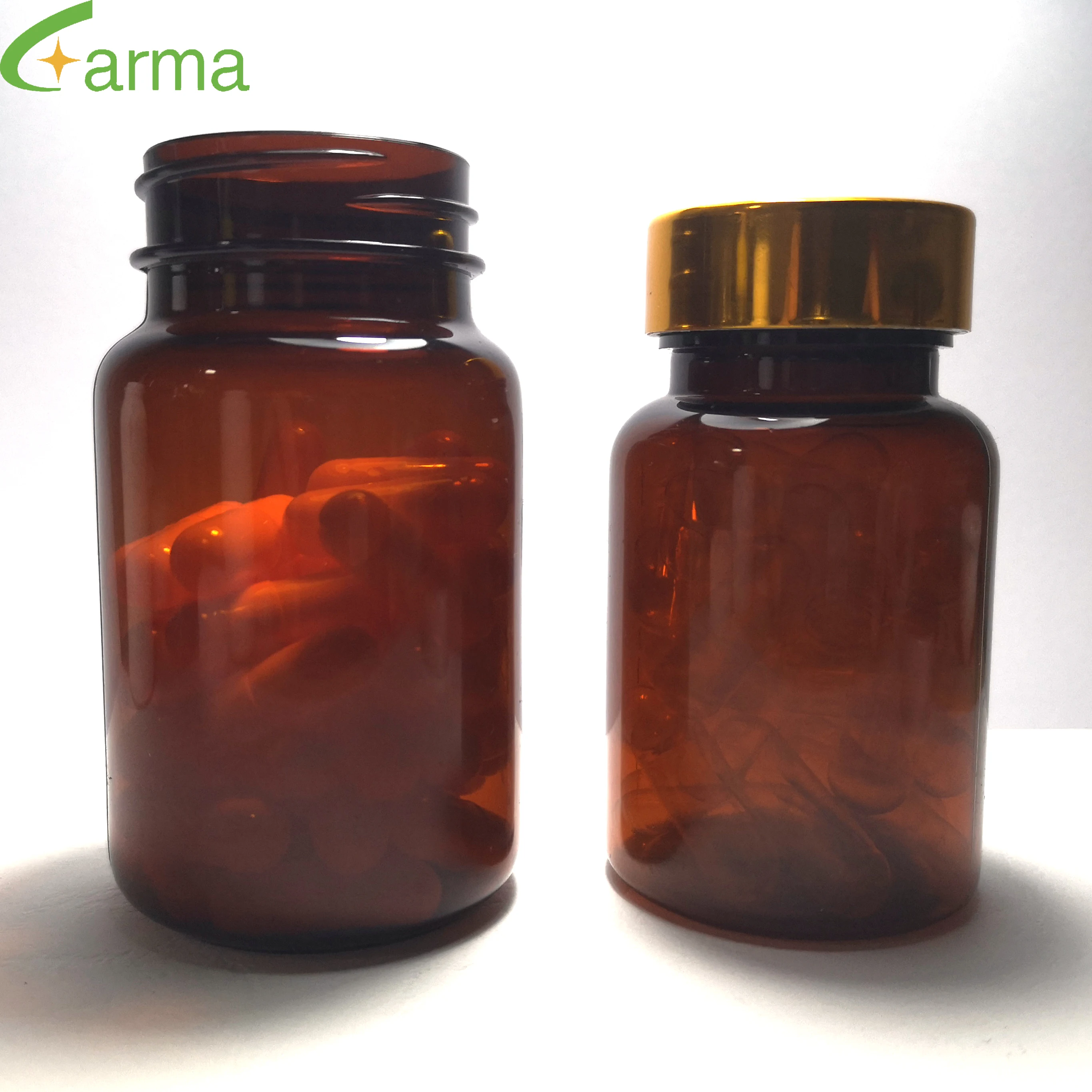 Pharmaceutical PET Plastic Capsule Tablet pill Bottle silver metal uv lids