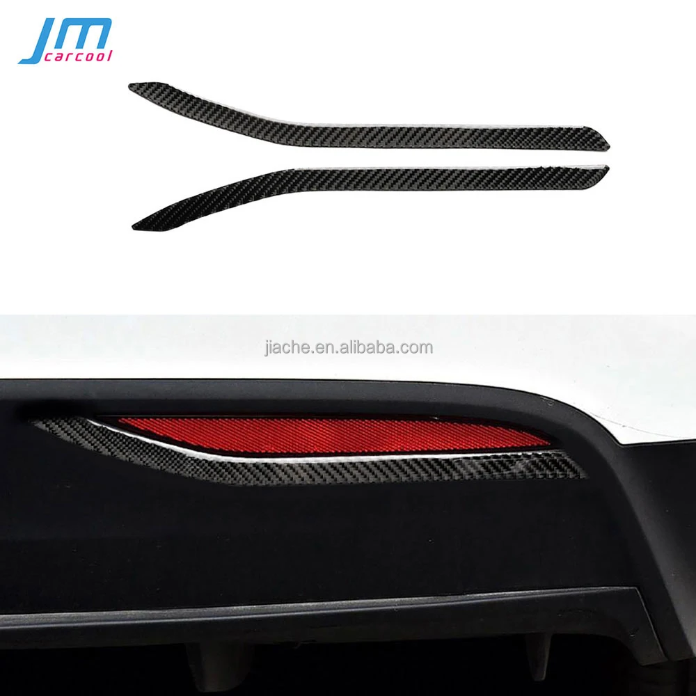 Carbon Fiber Exterior Trims Rear Reflector Fog Light Lamp Cover Trim Frame Garnish For Tesla Model X 2015-2019 Car Styling
