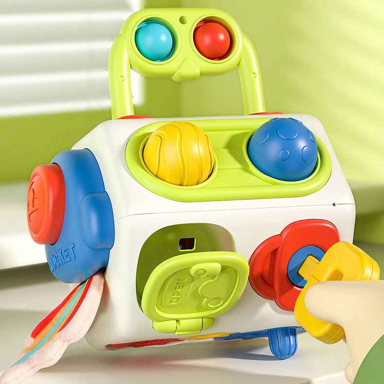 2024 Baby hot sale early education multi-faceted cube sensory toys montessori hand grasp activity busy ball toys