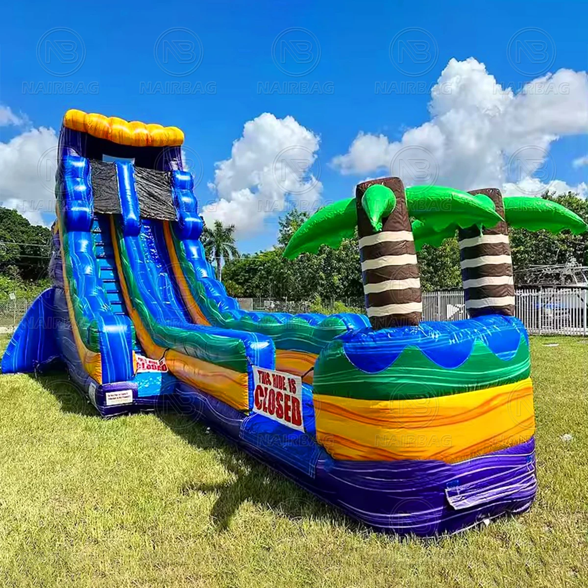 Commercial Grade PVC Water slides Inflatable Wet Waterslide For Outdoor Amusement parks and fairgrounds