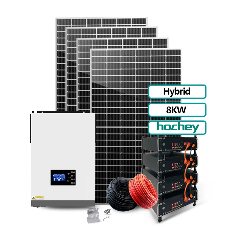 Hochey Photovoltaic PV Generator Energy Systems 1KW 2KW 3KW 4KW 5KW 6KW 7KW 8KW Solar Inverter Complete Kit Hybrid Solar Set