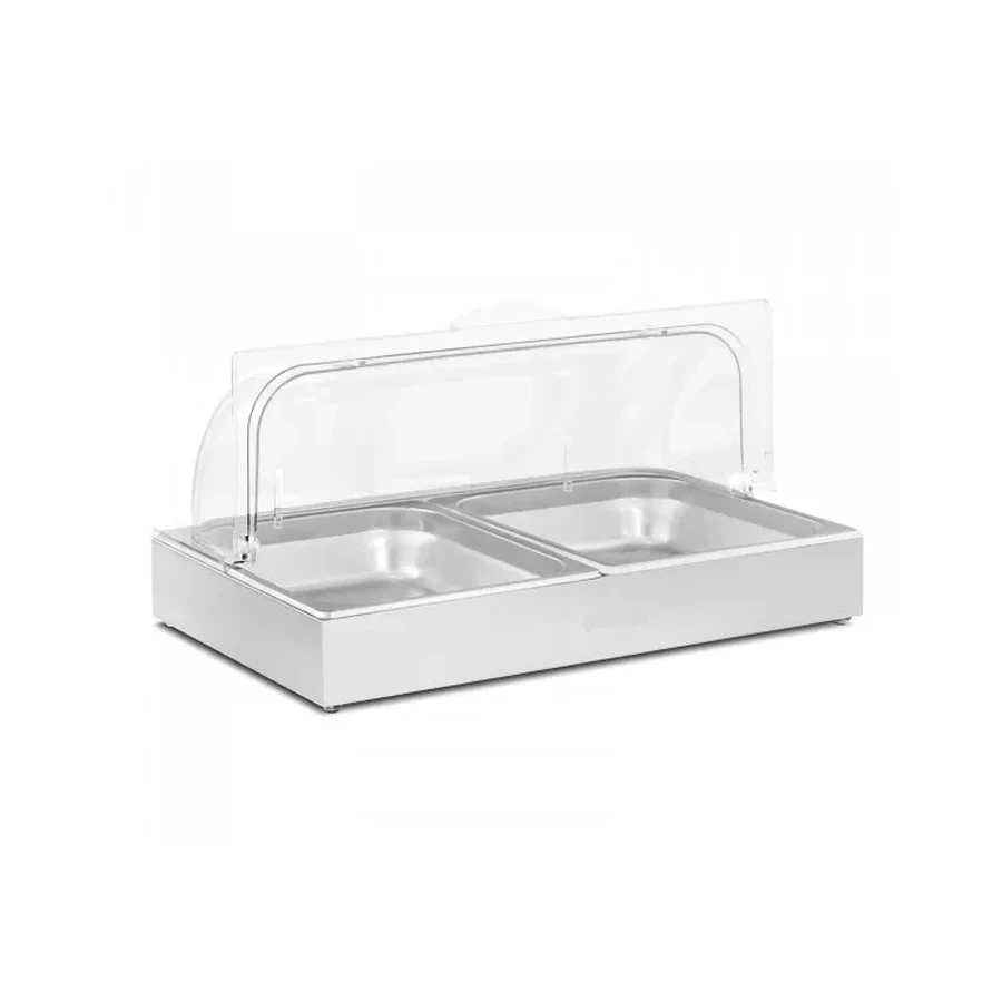 Full Size Buffet Set Stainless Steel Holder Food display stand counter  with Lid for Transparent Plastic Bakeware with Pan