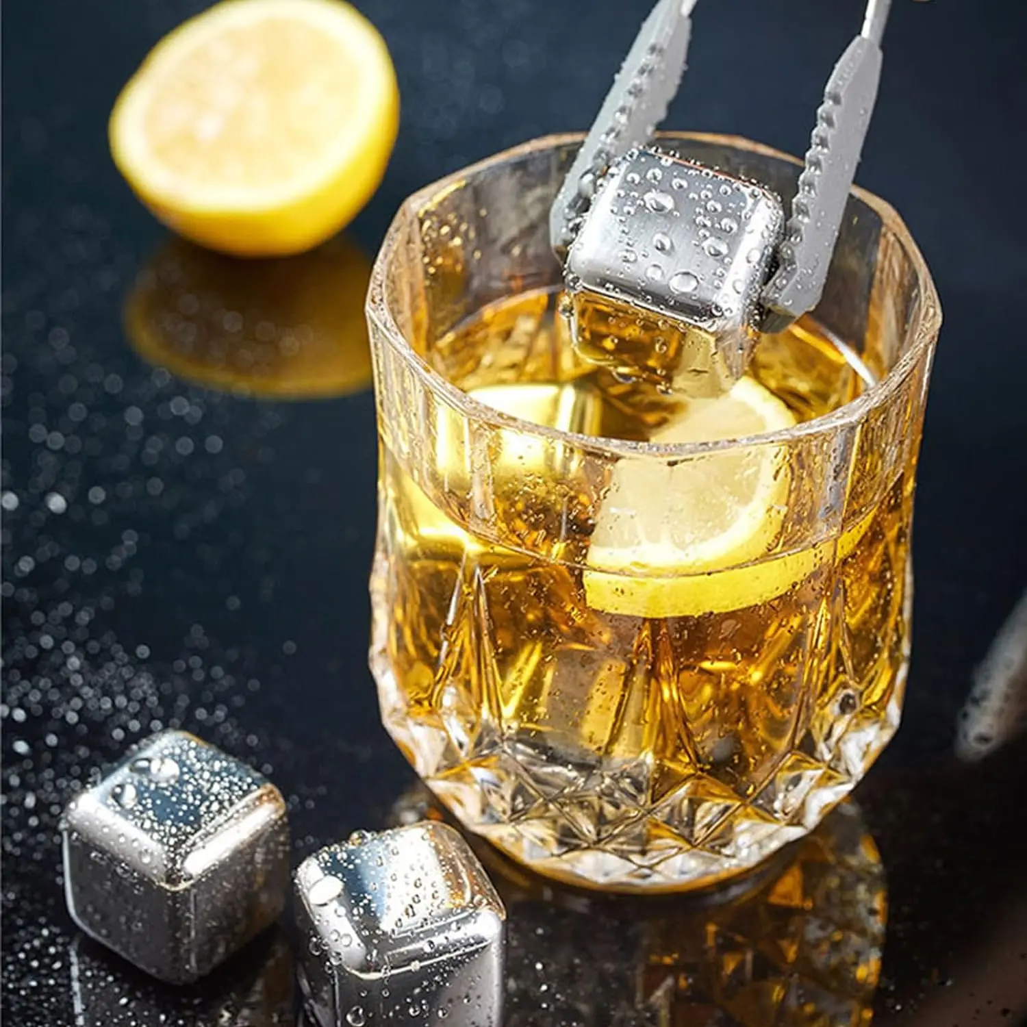 Stainless Steel Ice Cubes Chilling Stones As Gift Chilling Rocks for Wine Drinkers Reusable Stainless Steel for Coolers