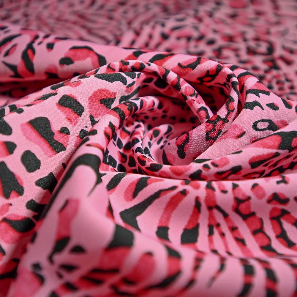 High elastic customized Leopard digital print net fabric stretch mesh for skirt and costume