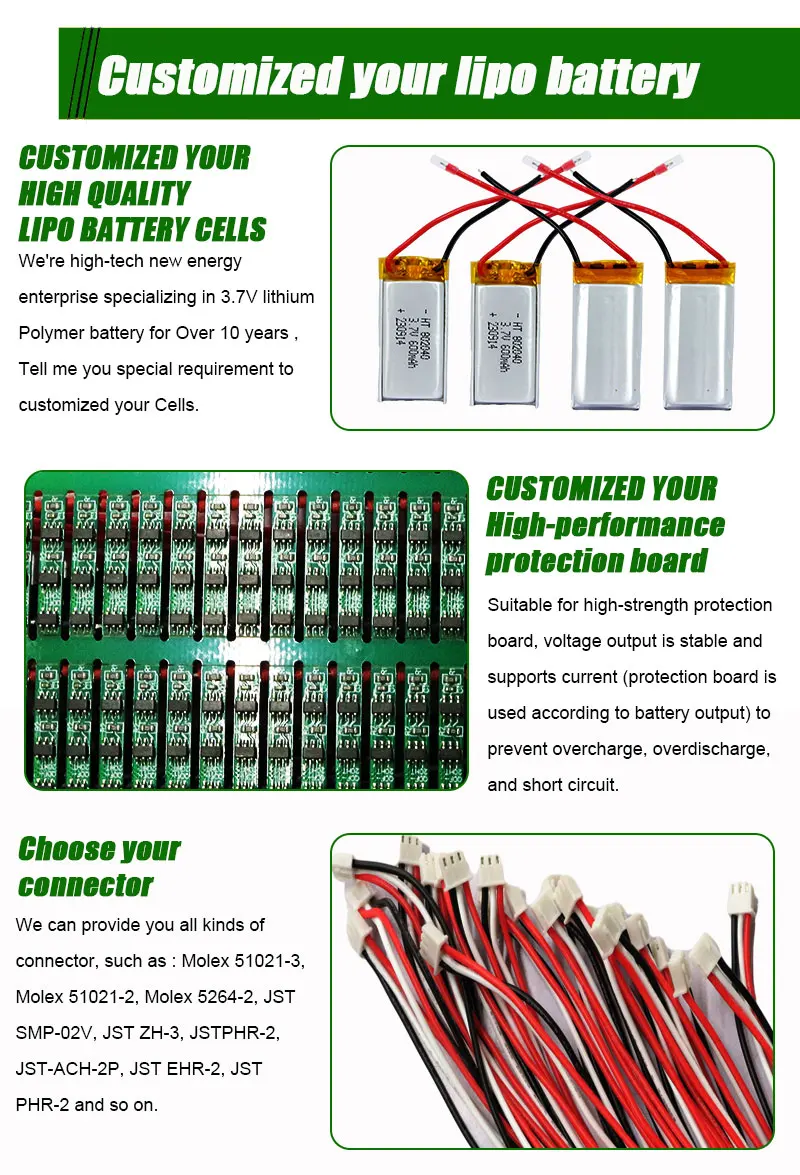 3.7V 600Mah 802040 Polymer Rechargeable Lithium Ion Battery Lipo Battery For Shaver