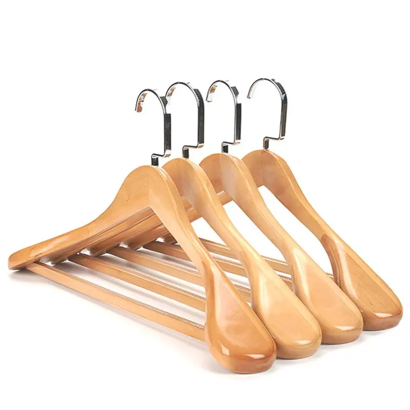 Natural Wooden Hangers Non Slip Coat Suit wood hangers for clothing