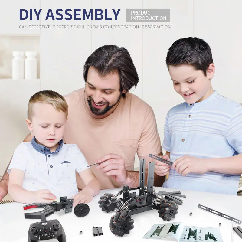 Radio-controlled toys Stunt car with camera Diy car assembly Wifi 720p camera Memory programming Manipulator Toy robot car