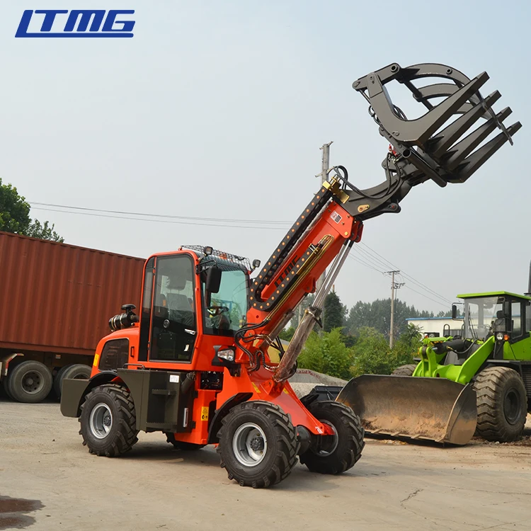 Liftsun Machinery Brand mini loader cheap price Hydraulic front end loader 1.5t 1ton 4wd telescopic boom loader with log grapple