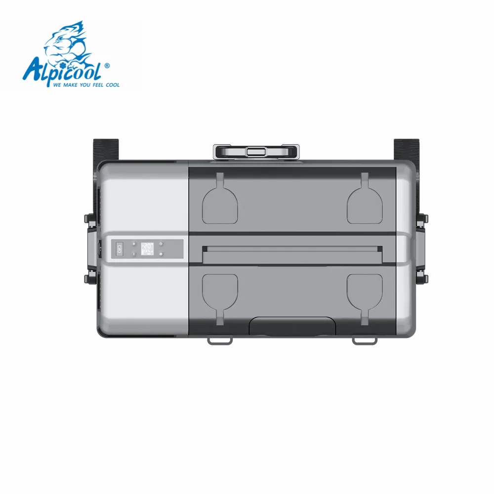 Alpicool NX42 DC 12V 24V Small Mini Portable Outdoor Camping Car Refrigerator Fridge Freezer with detachable wheels and  handle
