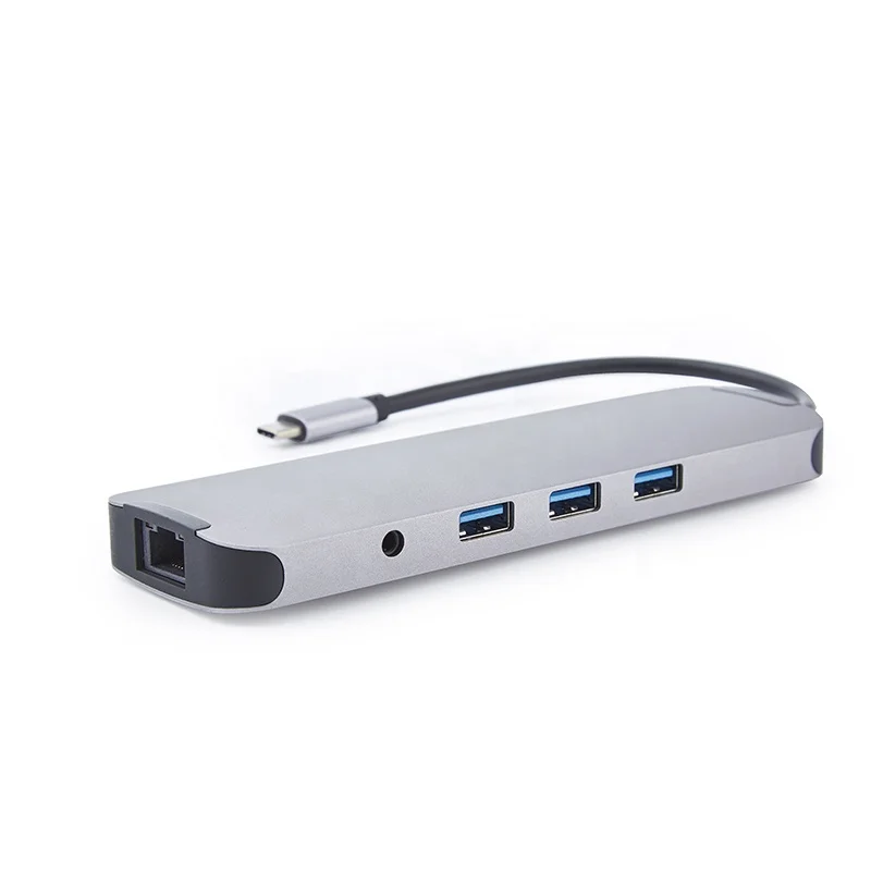 
10 in 1 USB Type C to VGA HDMI- Adapter Docking Station 1Gbps Ethernet Port USB 3.0 Ports TF SD Card Slots Multi-Port USB C Hub 