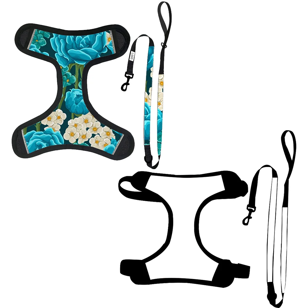 DIY Products Sublimation Blank Pet Harness OEM Custom Print Pattern Neoprene Reversible Dog Harness