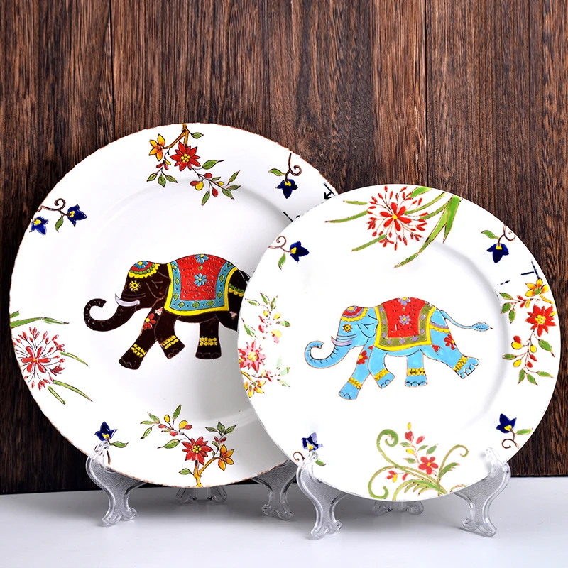 High quality  best price Classic Blue elephant Decorative ceramic elephant