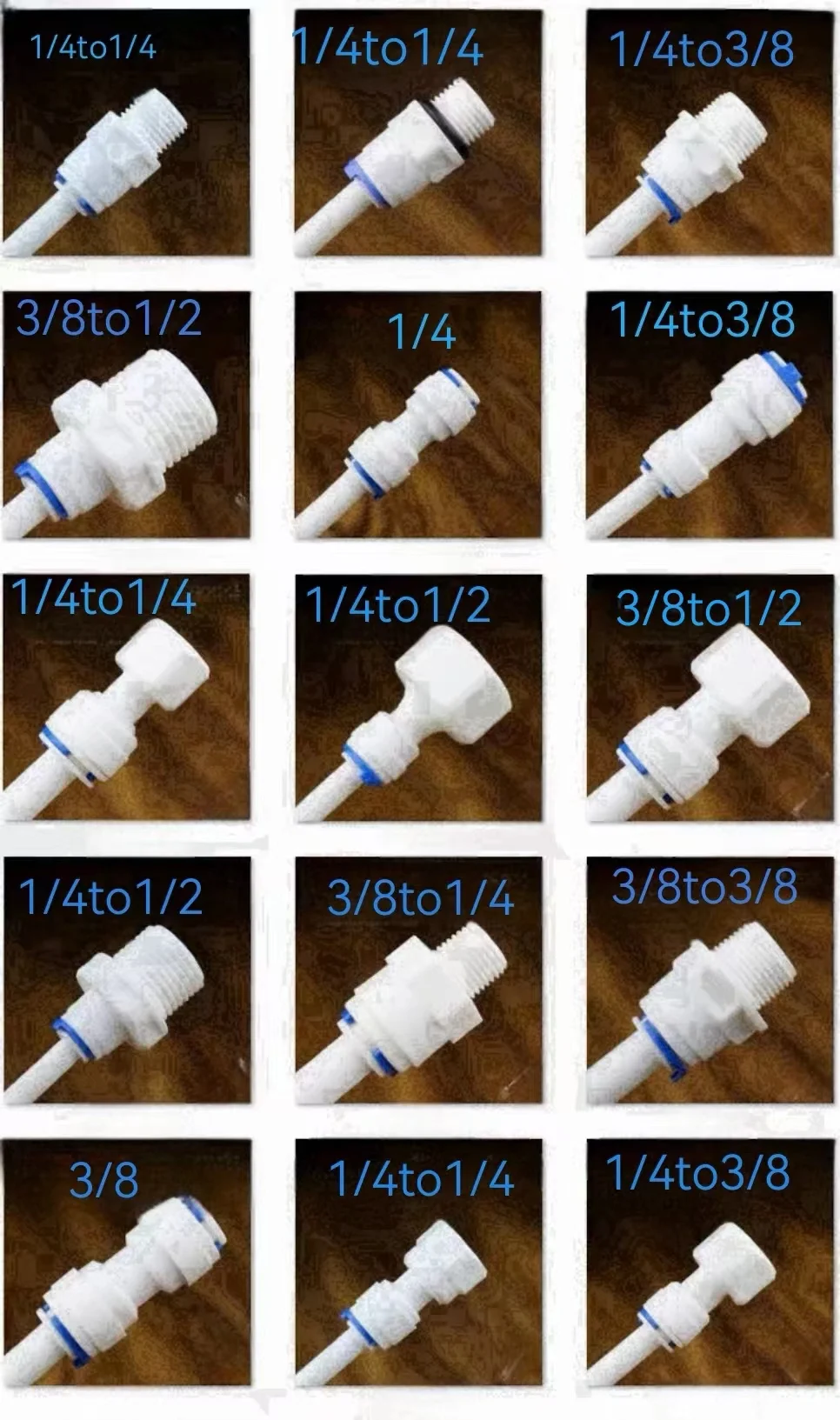 Water Purifier Fittings Free Parts 1/4 Inch Quick Connector Push-in Tube POM Tee for Water Treatment Appliances & House
