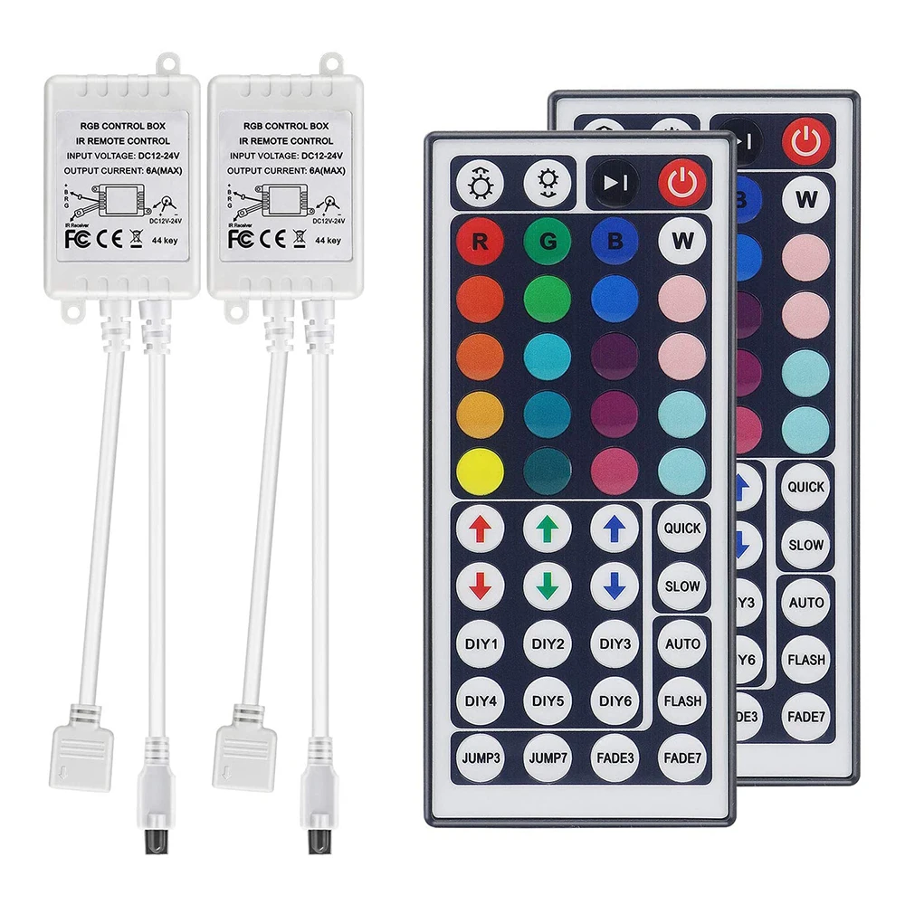 4-Port 44 Keys RGB IR Remote Control for 5050 2835 3528 RGB LED Strip Lights Output Voltage DC12V-24V LED RGB IR Remote Control