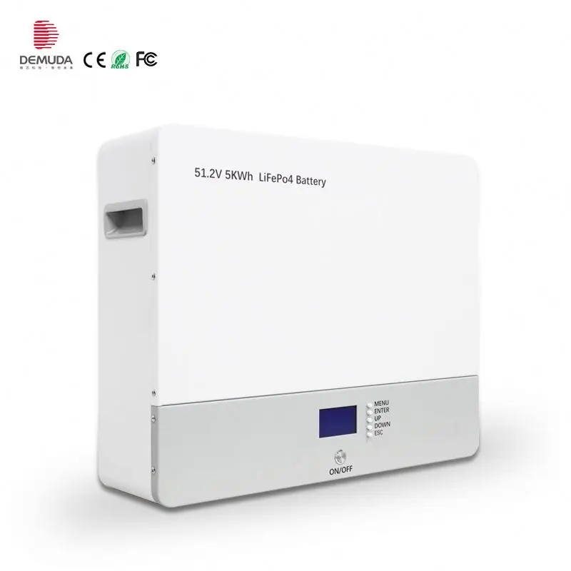 100AH Power Wall Mounted Home Power Storage Deep Cycle Rechargeable 5kwh 48v Lifepo4 Lithium Battery for UPS Solar Energy System
