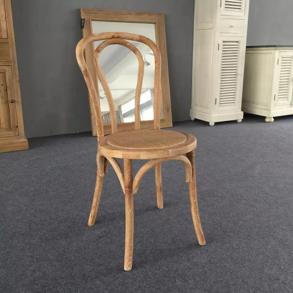 Mrs Woods High Quality Nordic Luxury Modern Oak Wooden Rattan Crossback Chairs Outdoor Wedding Dining Cross Back Chair