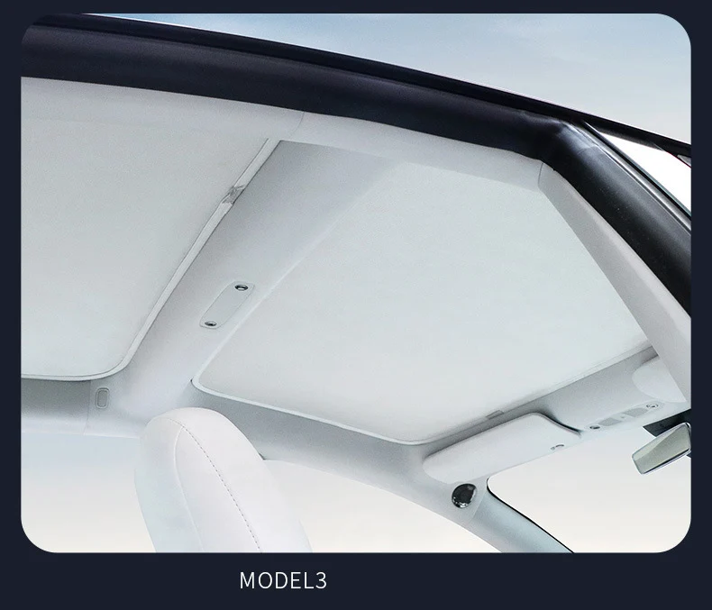 Car Sunshade Custom for Tesla Model 3 Glass Roof Sunshade Sunroof UV Rays Protection Window Shade
