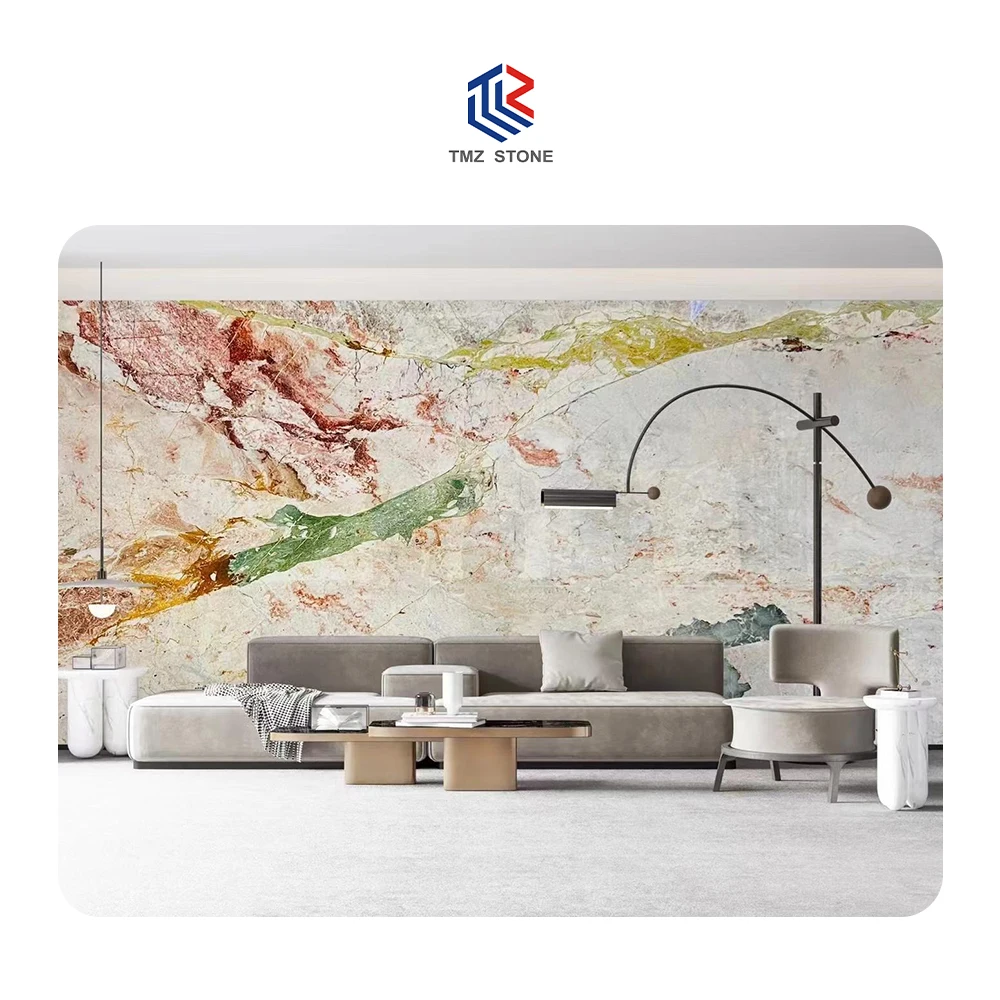 TMZ OEM/ODM Cambodia Four Season Pink Marble Countertops Floor Tiles Vanity Tops for Interior Decoration Luxury Projects