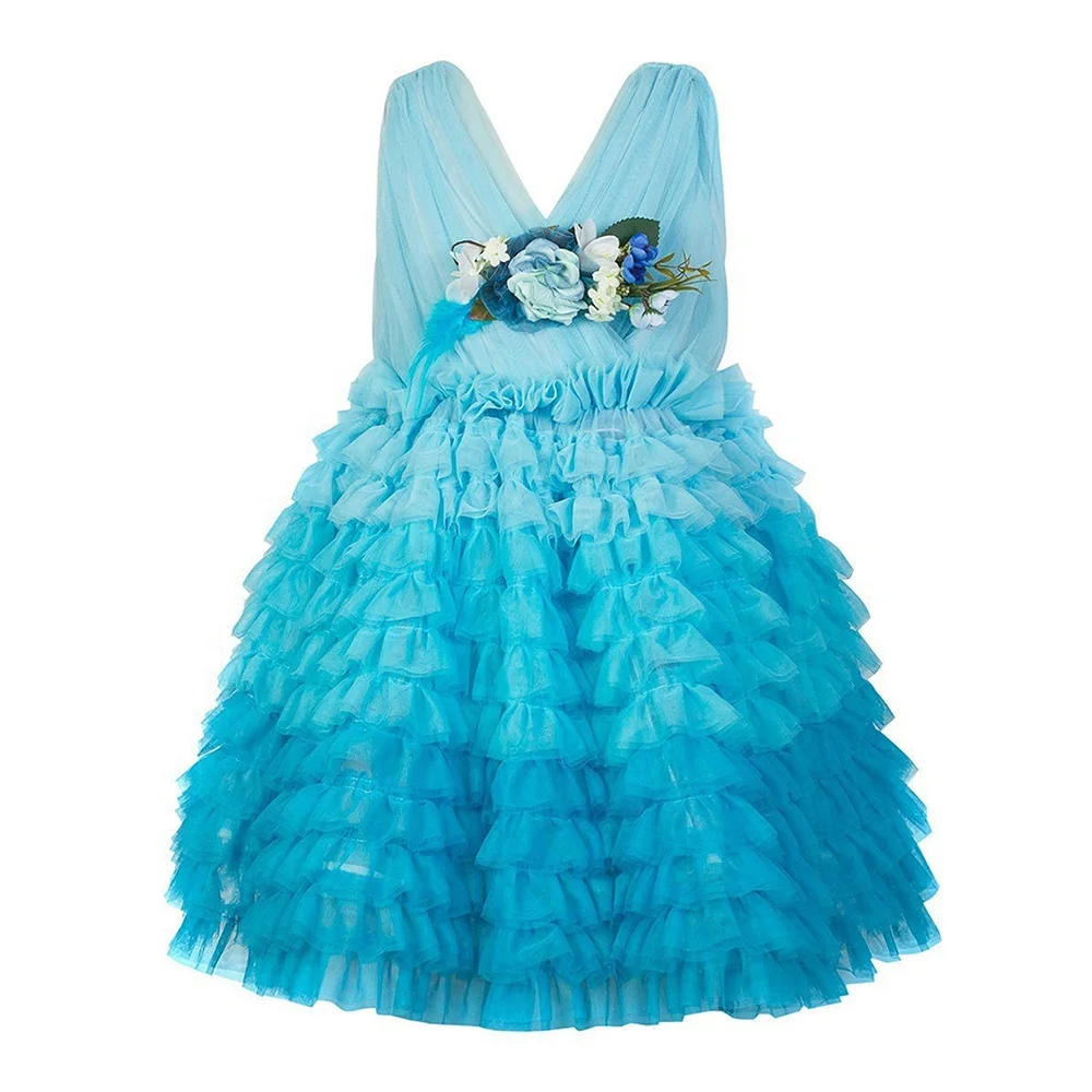 High Quality Wholesale Summer Casual Princess Kids Ball Gown Flower Dresses For Girls Of 10 Year Old